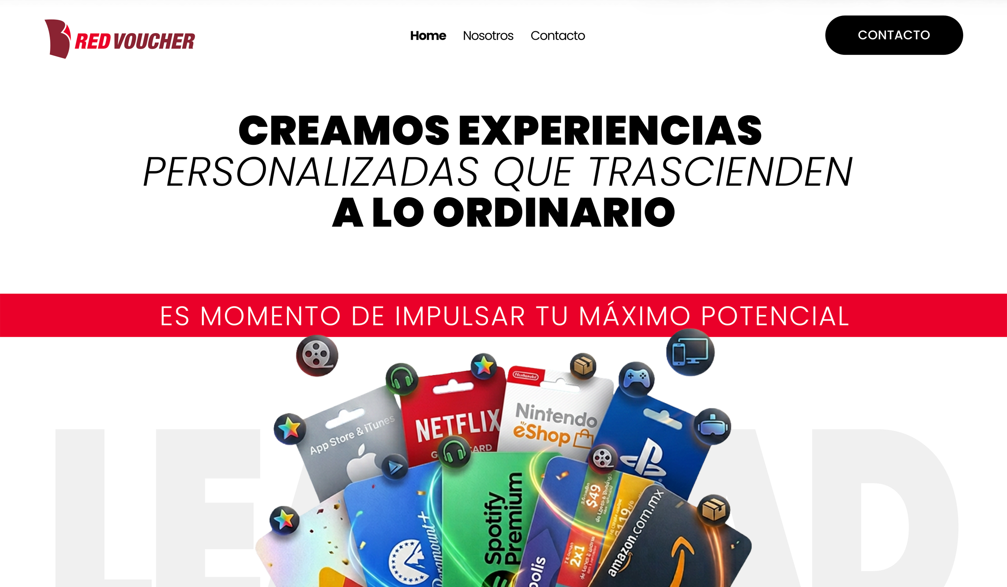 Experiencias que trascienden — Landing pages
